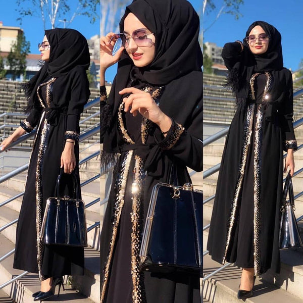 Embellished on sale open abaya