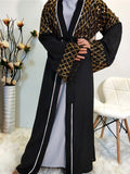 Luxury Open Abaya With Gold Design