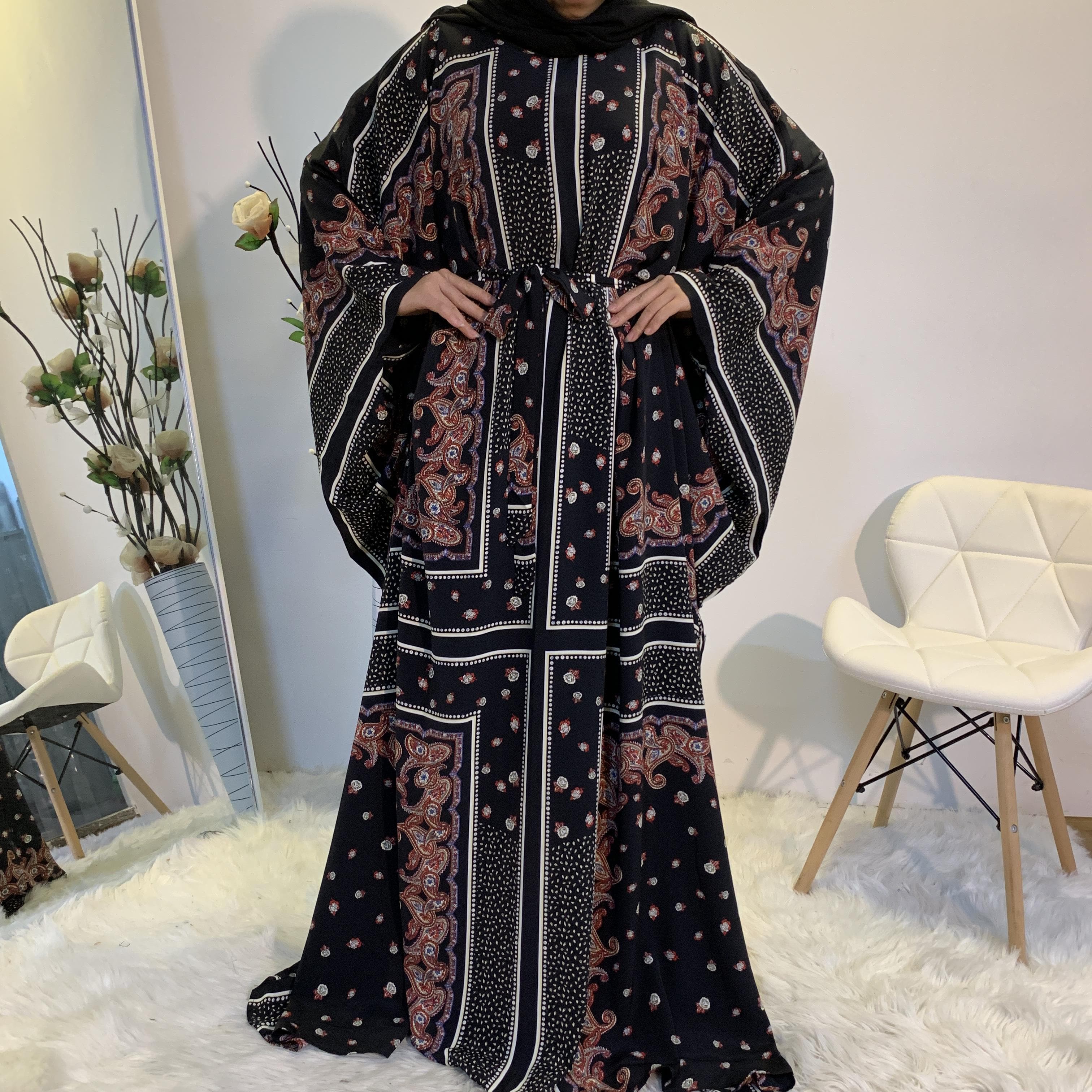 Printed Design Butterfly Abaya - Arabian Boutique