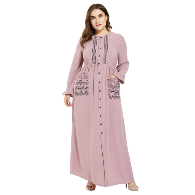 Pink Muslim Women Abaya-Plus size - Arabian Boutique