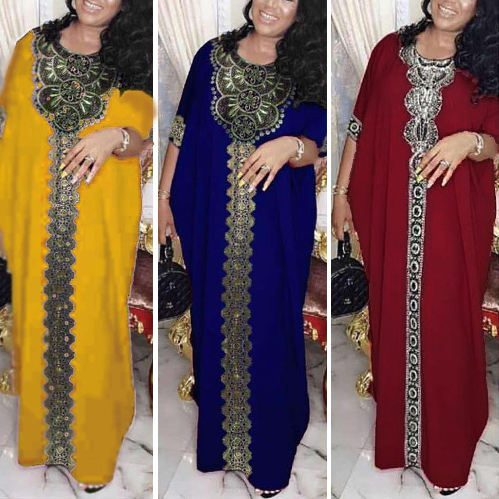Woven Evening Dress/Abaya Plus Size with 3 colors - Arabian Boutique