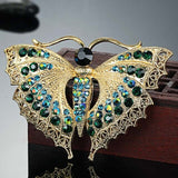 Vintage Butterfly Brooch For Women Party Gifts Colares Rhinestone Brooches Bouquet Green insect Hijab Accessories Scarf Pins - Arabian Boutique