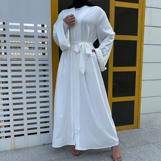 Open Kaftan Dubai Abaya Turkey Kimono Cardigan Islam Muslim Hijab Dress Jilbab Abayas For Women Robe Ete Caftan Islamic Clothing - Arabian Boutique