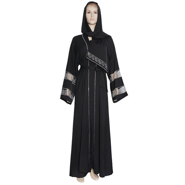 Plus Size Abaya-Diamond design along the back and on the sleeve - Arabian Boutique