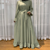 Tie Waist Ruffle Plus Size Abaya Dress For Sale | Arabian Boutique