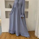 Abaya with ruffles - 6 solid colors of broadcloth - Arabian Boutique