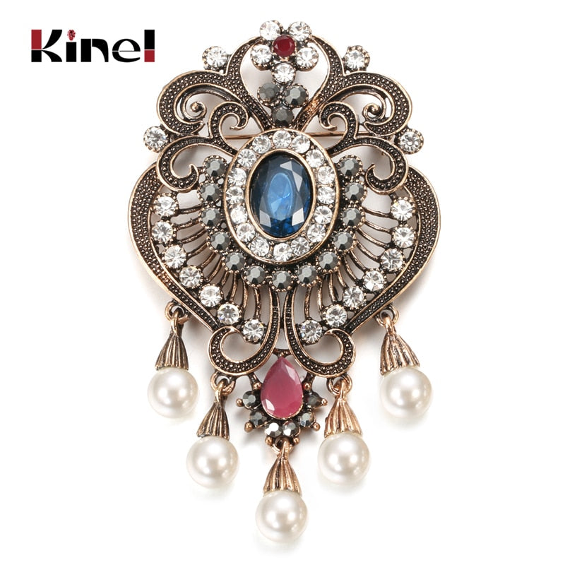 Antique Crystal Brooch Hijab Pin For Sale - Accessories | Arabian Boutique