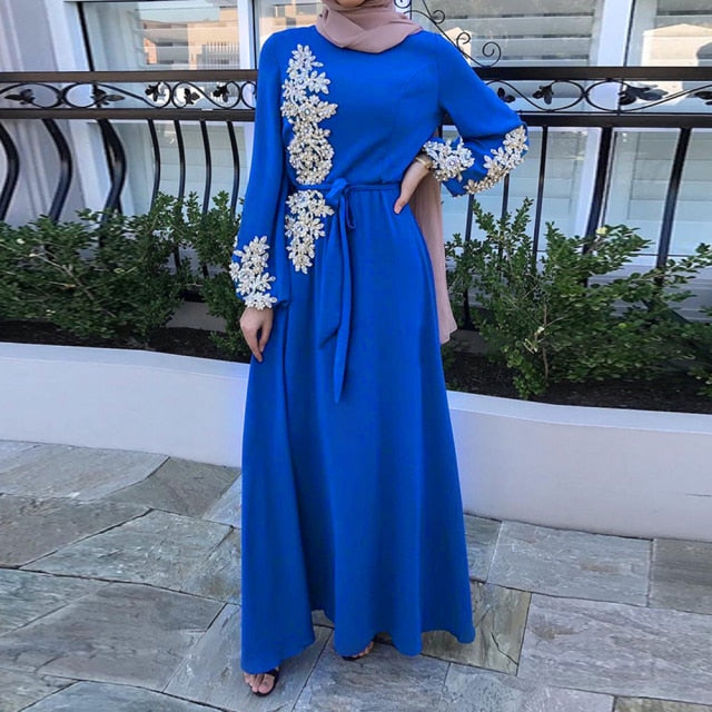 Muslim Bridesmaid Dress-Blue Chiffon