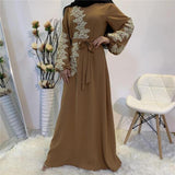 Muslim Bridesmaid Dress-Brown Chiffon