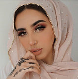Luxury Gold Arabic Chiffon Hijab - Muslim Scarf - Islamic Hijab Scarf | Arabian Boutique