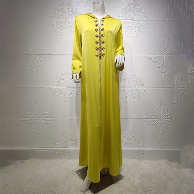 MD Abaya Dubai Turkey Muslim Hooded Dress Women Moroccan Caftan Elegant Lady Islamic Clothing 2021 Eid Mubarak Djellaba Femme - Arabian Boutique
