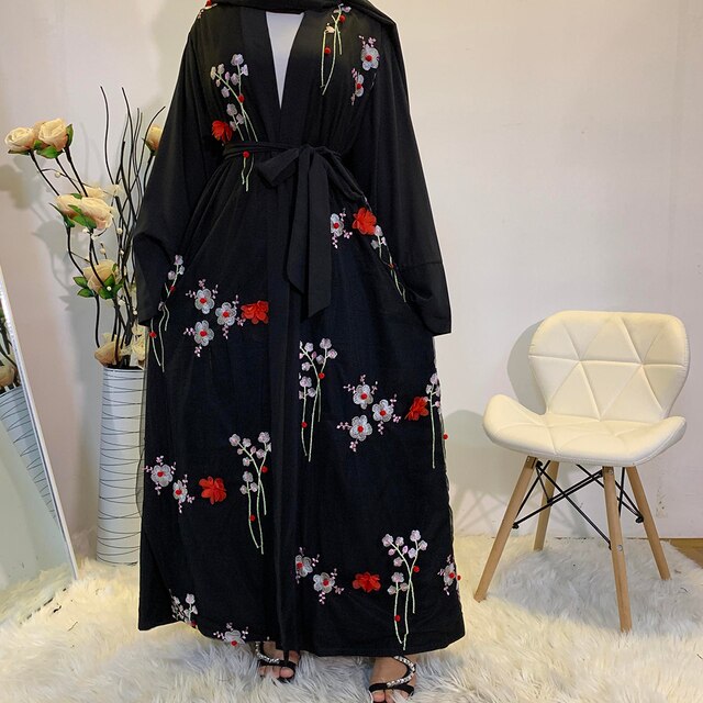 Floral Open Abaya - Arabian Boutique
