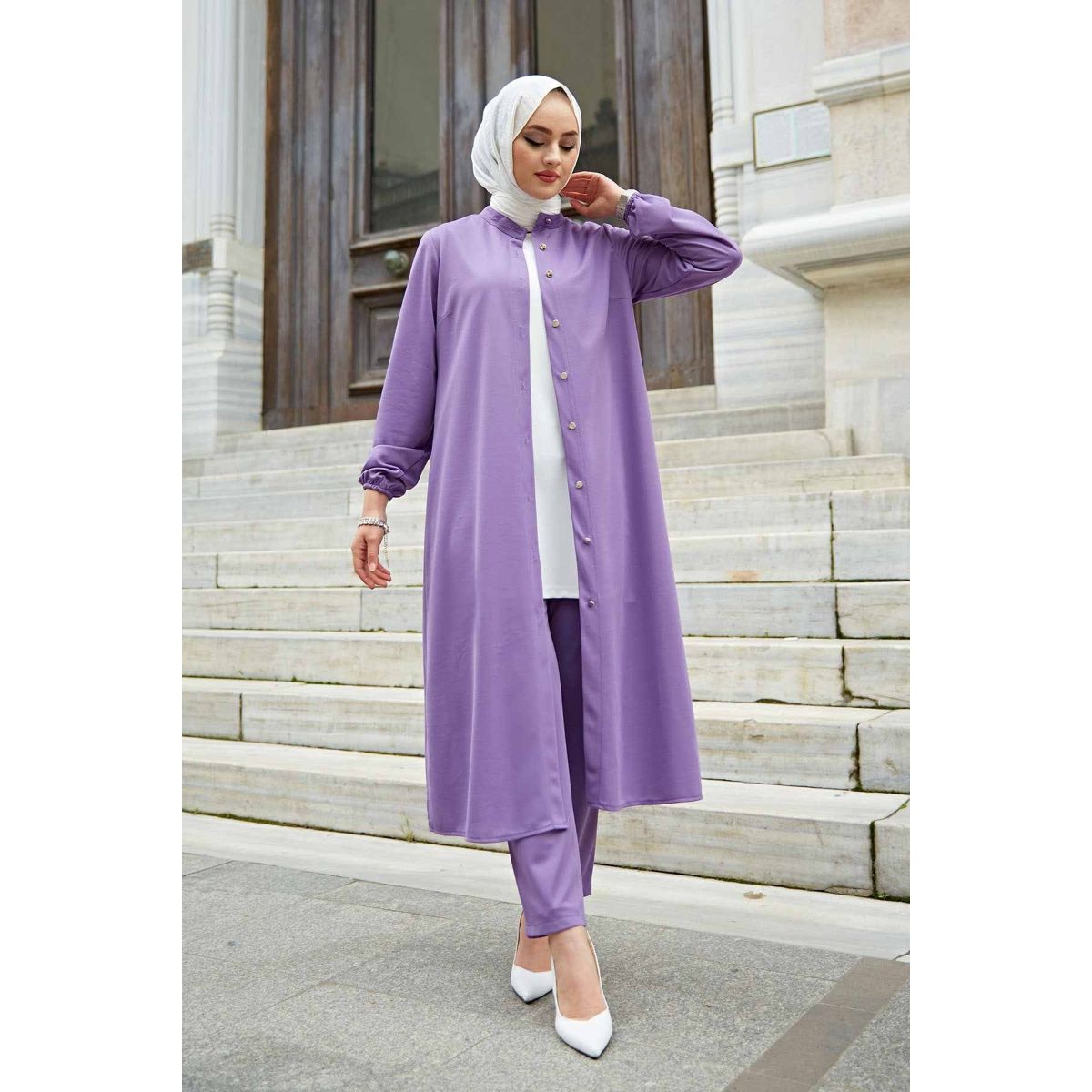 Open Front Abaya Muslimah Office Suit - Muslim Suits - Islamic Clothing Sets | Arabian Boutique