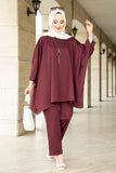 Bat Sleeve Double Set Dubai Abaya Turkey Muslim Sets Kaftan Hijab Dress Abayas for Women Djellaba Islamic Clothing  Abayas Suit - Arabian Boutique