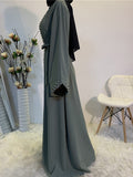 Luxury Open Abaya With Pearls - Arabian Boutique