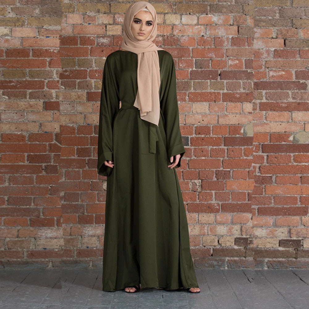 Belted Waist Loose Abaya Dress - Abaya Dresses | Arabian Boutique