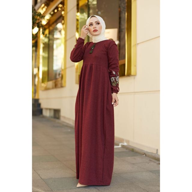 Flower Embroidery Plus Size Abaya Dress For Sale | Arabian Boutique