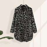 Tunics Women Shirts Vintage 2021 Celmia Autumn Leopard Print Long Blouses Elegant Long Sleeve Office Tops Casual Loose Blusas - Arabian Boutique