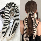 Handkerchief Women's Scarf Satin Animal Print Leopard Hair Shawl Silk 70cm Hijab Headband Summer Bandanas Turban Head Wrap - Arabian Boutique