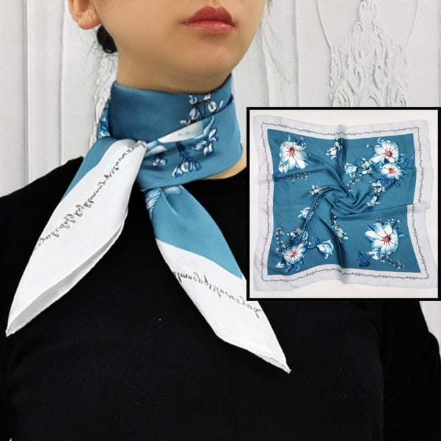 Handkerchief Women's Scarf Satin Animal Print Leopard Hair Shawl Silk 70cm Hijab Headband Summer Bandanas Turban Head Wrap - Arabian Boutique