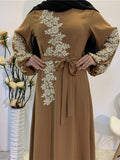 Floral Embroided Beaded Abaya