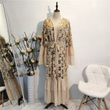 Luxury Gold Tassel Sequins Abaya - Arabian Boutique