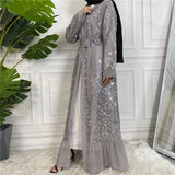 New Gold-Silver Leaf Open Abaya - Arabian Boutique