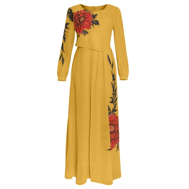 Flower Print Abaya-Plus Size with 3 colors - Arabian Boutique