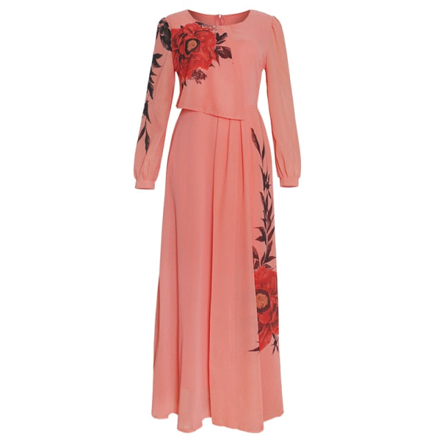 Floral Long Sleeve Plus Size Abaya For Sale | Arabian Boutique