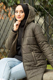 Hood Detailed Padded Side Pocket Coat - Muslim Jacket - Islamic Coats - Arabian Jacket | Arabian Boutique