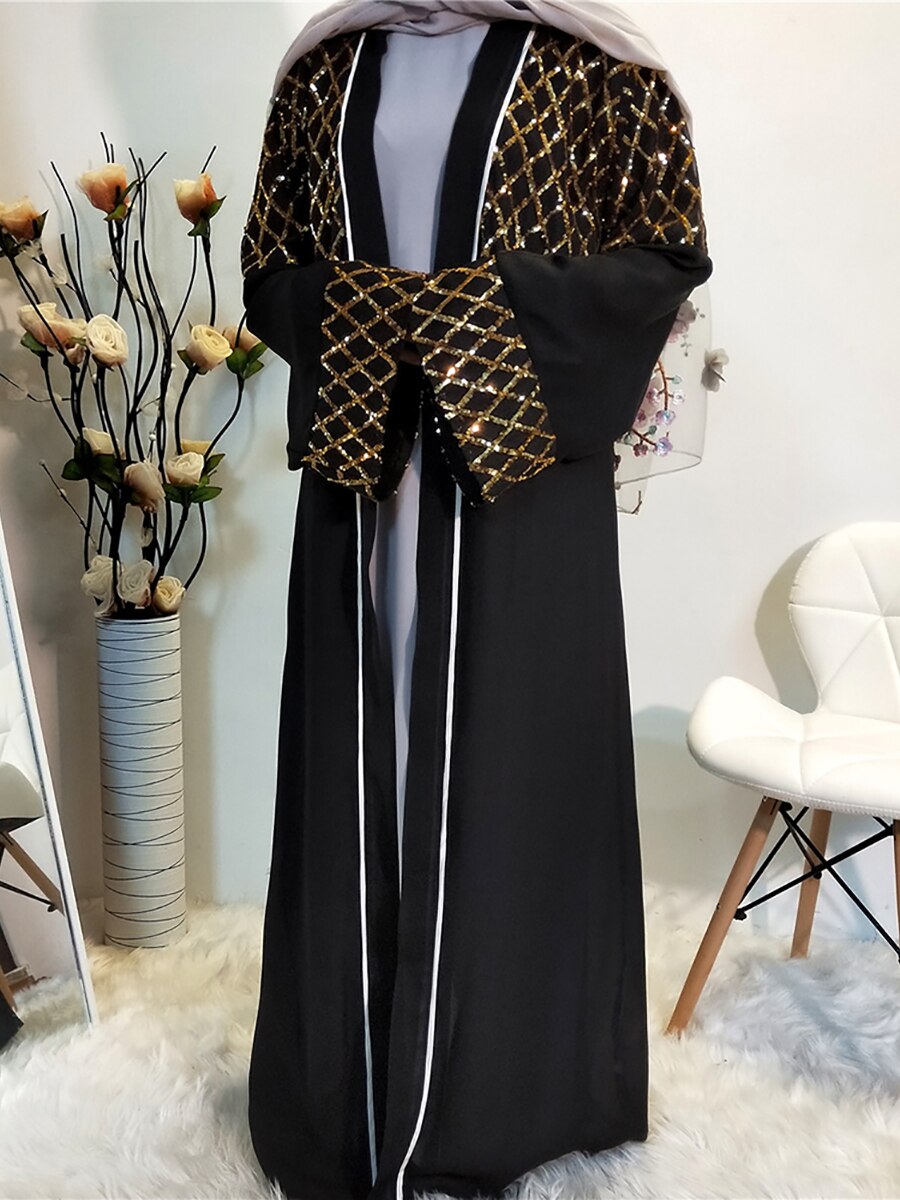 Luxury Open Abaya With Gold Design - Arabian Boutique