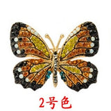 MZC 2021 Fashion Colorful Butterfly Brooch Wedding Crystal Rhinestone Insect Broche Mujer Bouquet Hijab Scarf Pin Eight Colors - Arabian Boutique