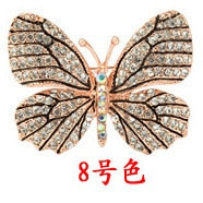 MZC 2021 Fashion Colorful Butterfly Brooch Wedding Crystal Rhinestone Insect Broche Mujer Bouquet Hijab Scarf Pin Eight Colors - Arabian Boutique