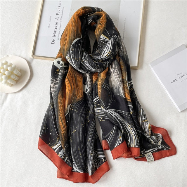 Design brand winter women scarf fashion plaid print cotton hijabs scarves for ladies shawls and wraps pashmina 2021 echarpe - Arabian Boutique