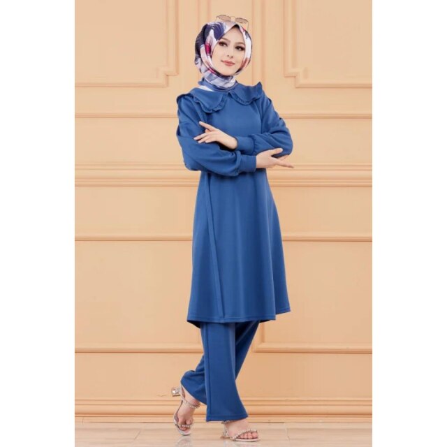 Tunic Pants Combination abayas muslim sets modest clothing turkey dresses for women hijab dress muslim tops islamic clothing aba - Arabian Boutique