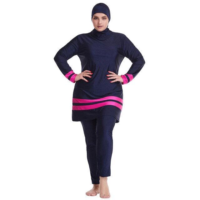 2021 Muslim Swimwear Islamic Full Cover Modesty Plus Size Summer Beach Swim Wear Arab Women Beachwear Burkini Swimsuit - Arabian Boutique