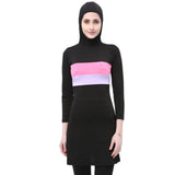 Women Stripe Printed Muslim Swimwear Hijab Muslimah Islamic Plus Size Swimsuit Swim Surf Wear Sport Burkinis 5XL - Arabian Boutique